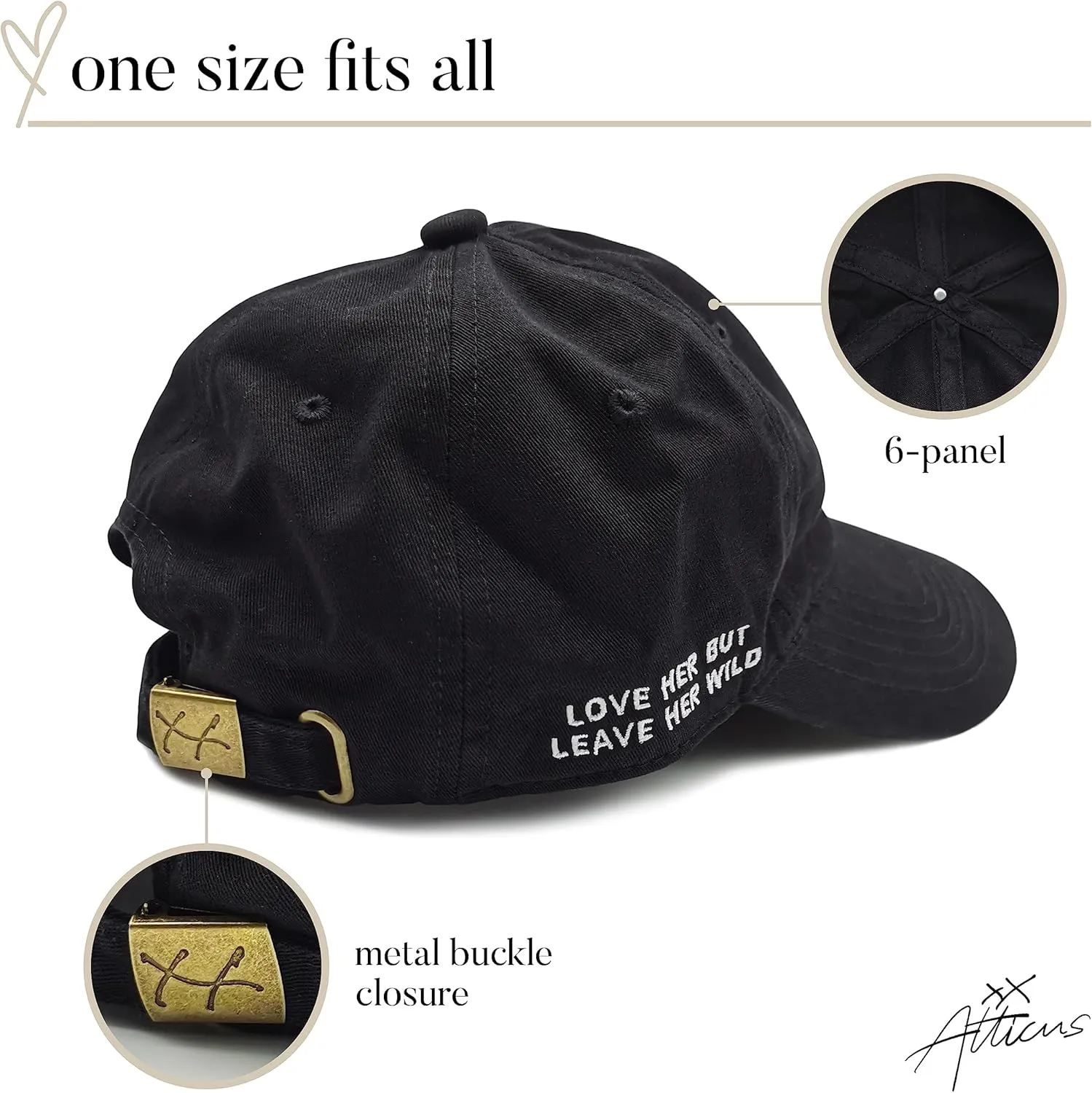 Atticus Poetry Hat, Embroidered Brushed Cotton Women??s Baseball Hat Unisex Fit, Adjustable One Size