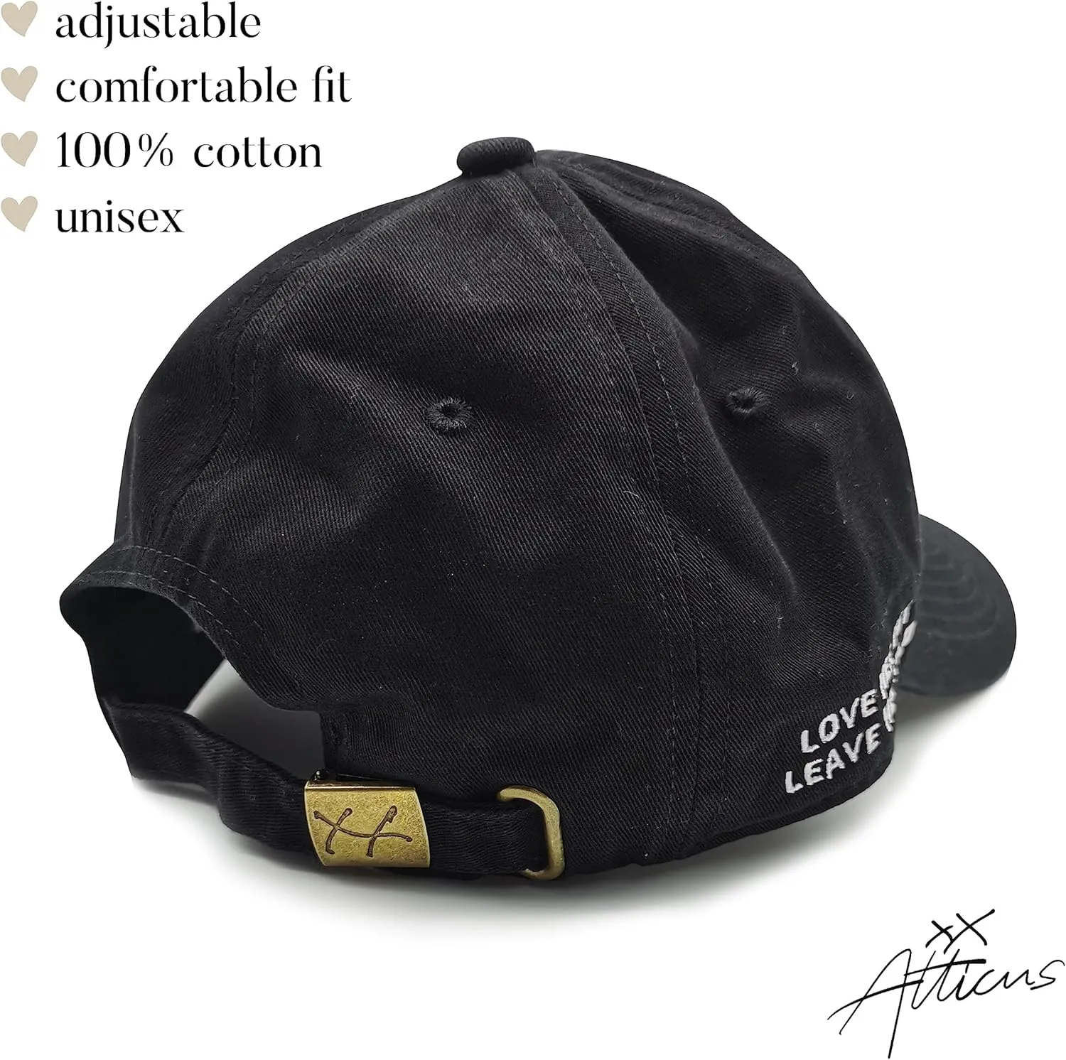 Atticus Poetry Hat, Embroidered Brushed Cotton Women??s Baseball Hat Unisex Fit, Adjustable One Size