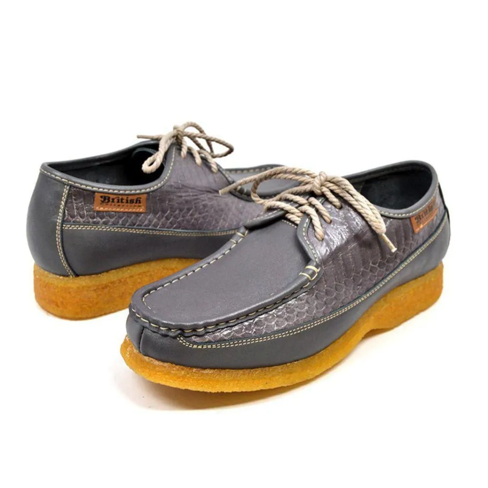 British Walkers Crown 2 Men's Leather and Snake Crepe Sole Shoes