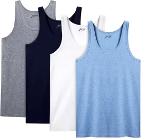 Brix Men's Tank Top Undershirts - 100% Cotton Multipack Tagless Shirts.