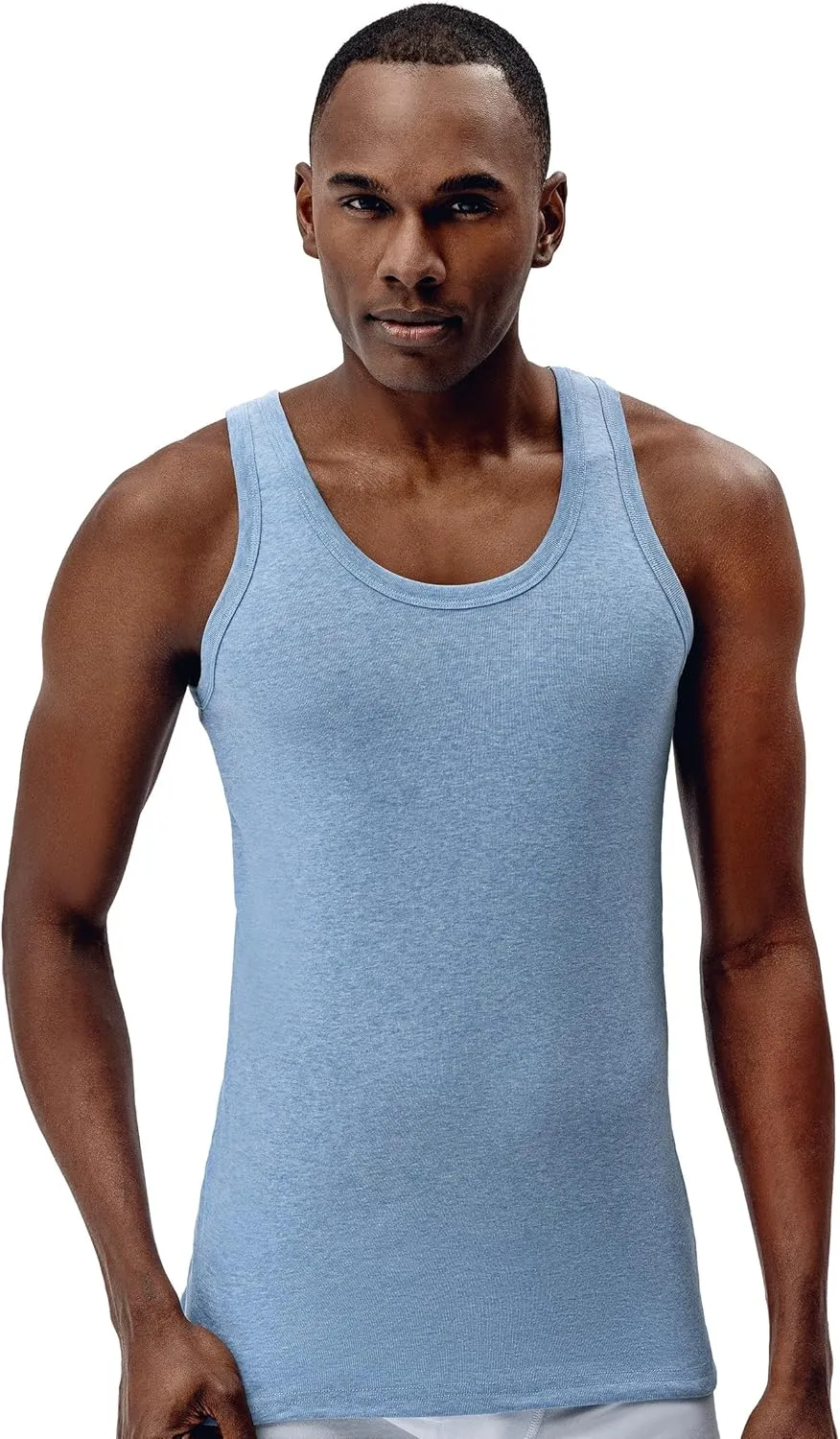 Brix Men's Tank Top Undershirts - 100% Cotton Multipack Tagless Shirts.