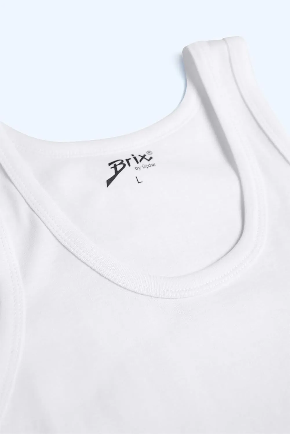 Brix Men's Tank Top Undershirts - 100% Cotton Multipack Tagless Shirts.