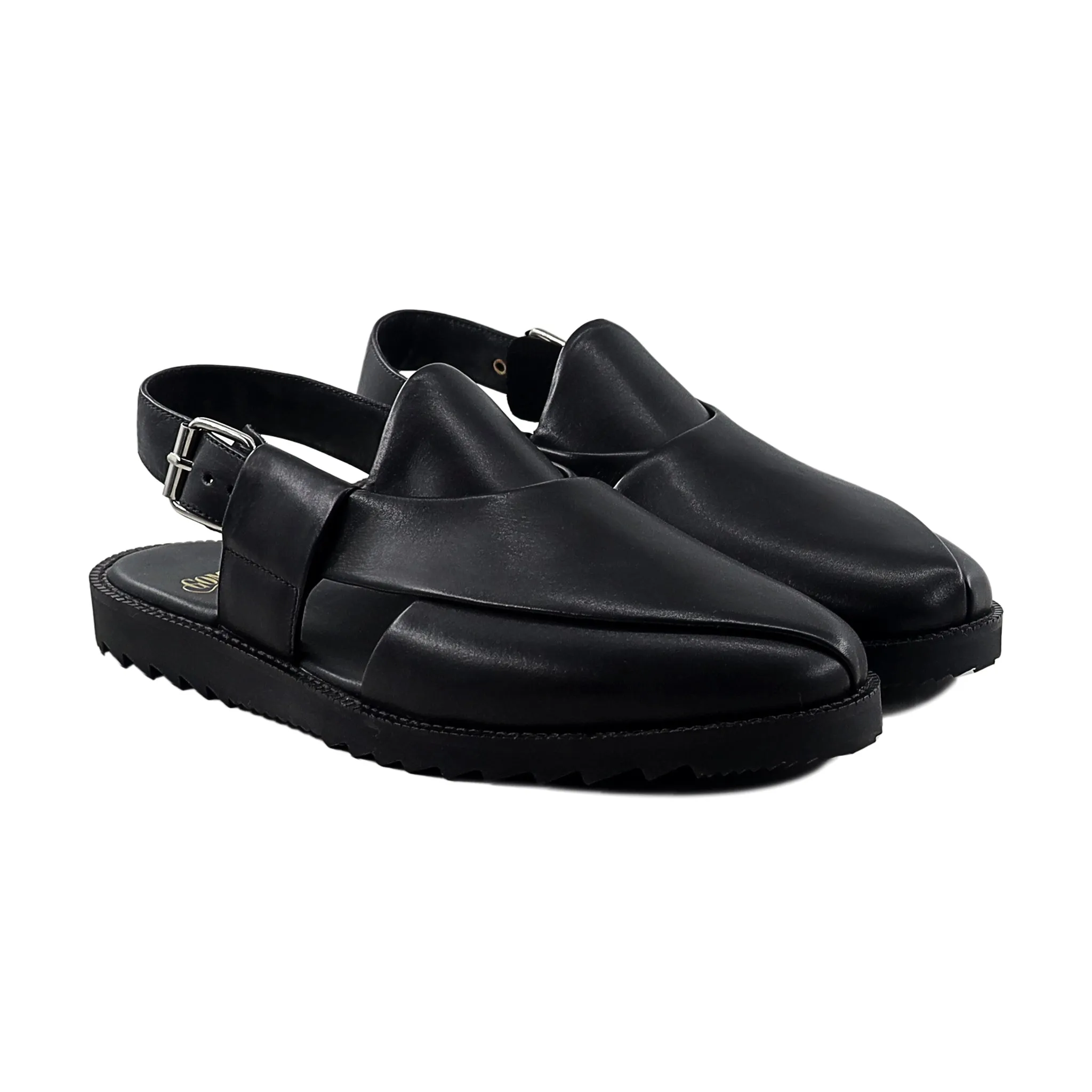 Crissy - Men's Black Calf Leather Sandal
