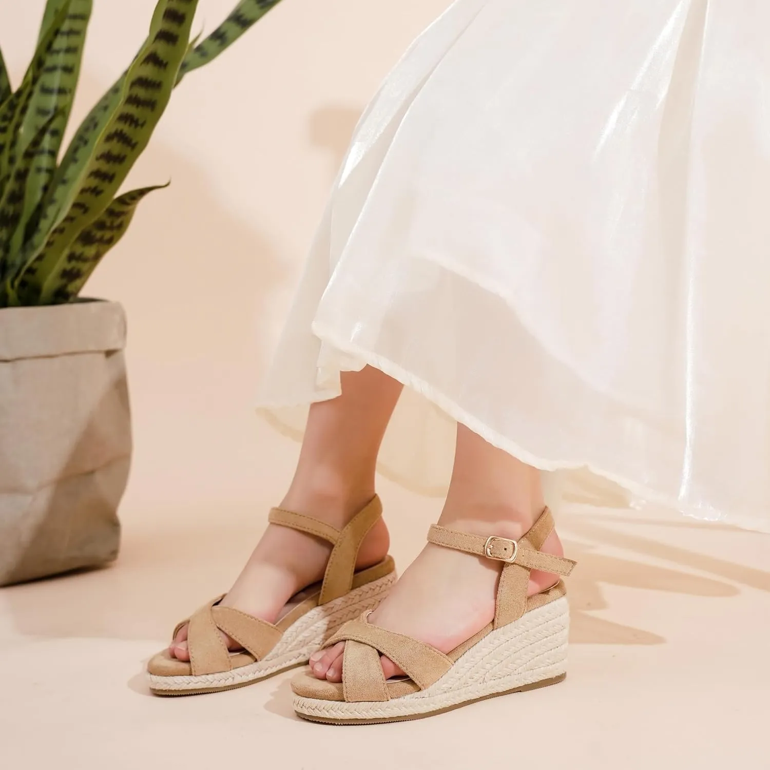 Girls Wedge Sandals Espadrilles Flatform Open Toe Dressy Girls Heels Summer Shoes Little Big Kid