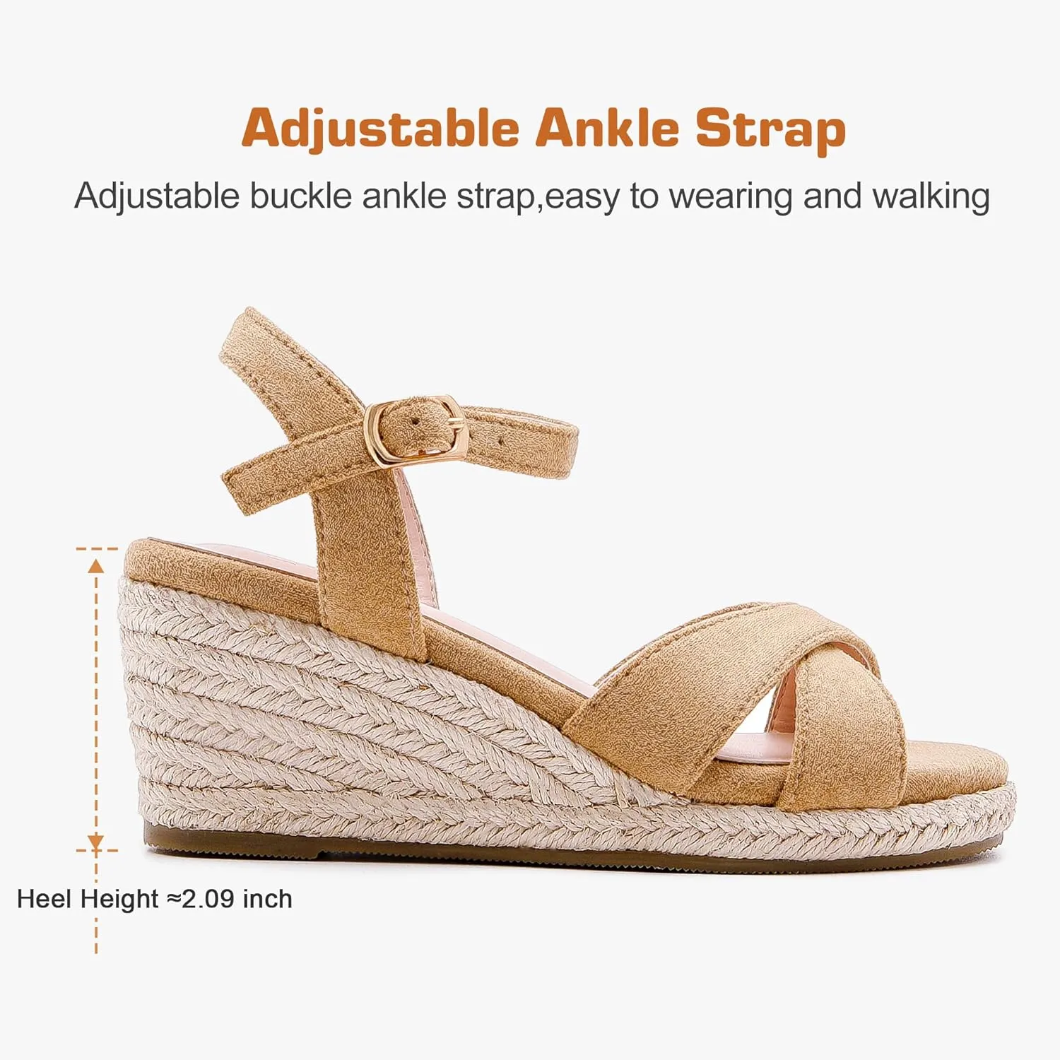 Girls Wedge Sandals Espadrilles Flatform Open Toe Dressy Girls Heels Summer Shoes Little Big Kid