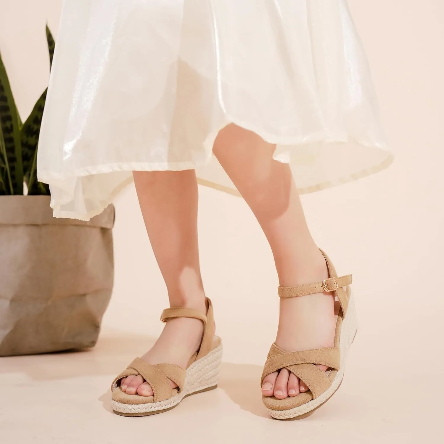 Girls Wedge Sandals Espadrilles Flatform Open Toe Dressy Girls Heels Summer Shoes Little Big Kid