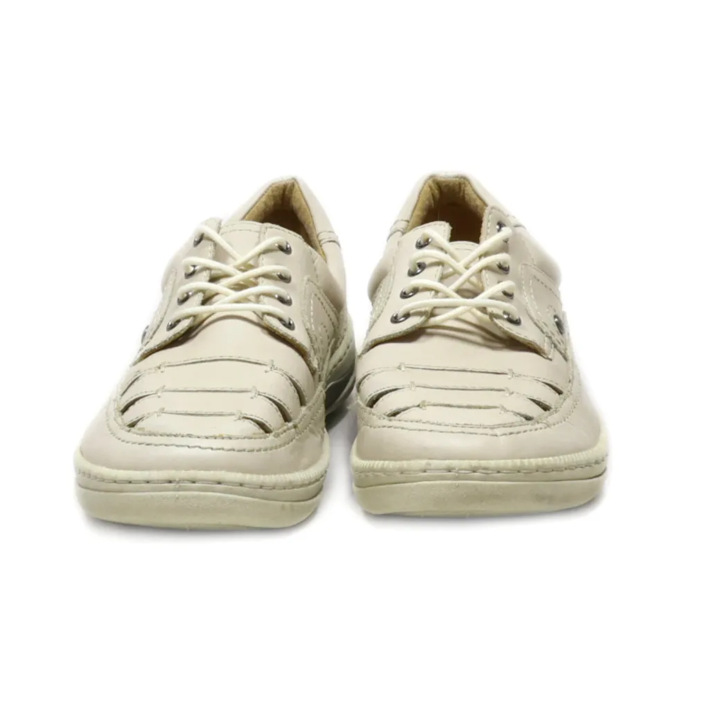 Hush Puppies Lace Ups Pu Leather Beige Colour For Women