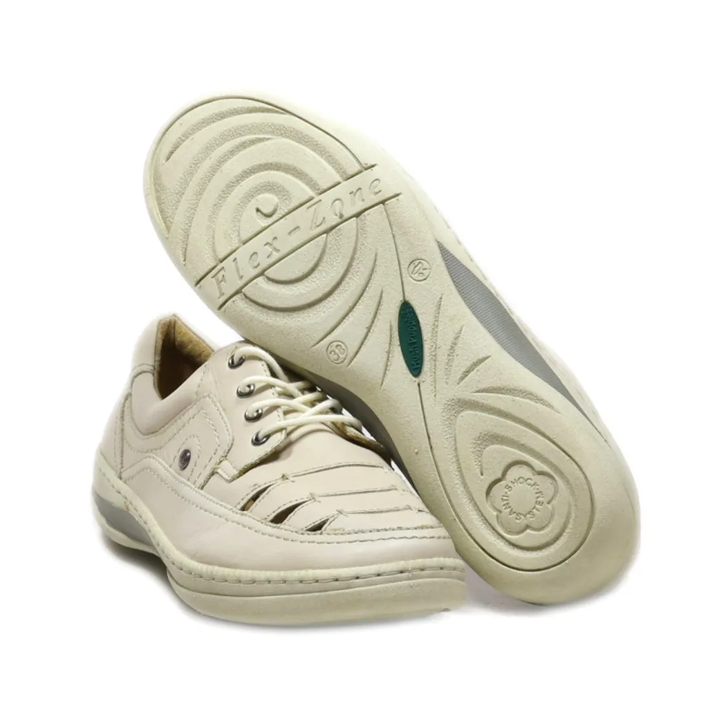 Hush Puppies Lace Ups Pu Leather Beige Colour For Women
