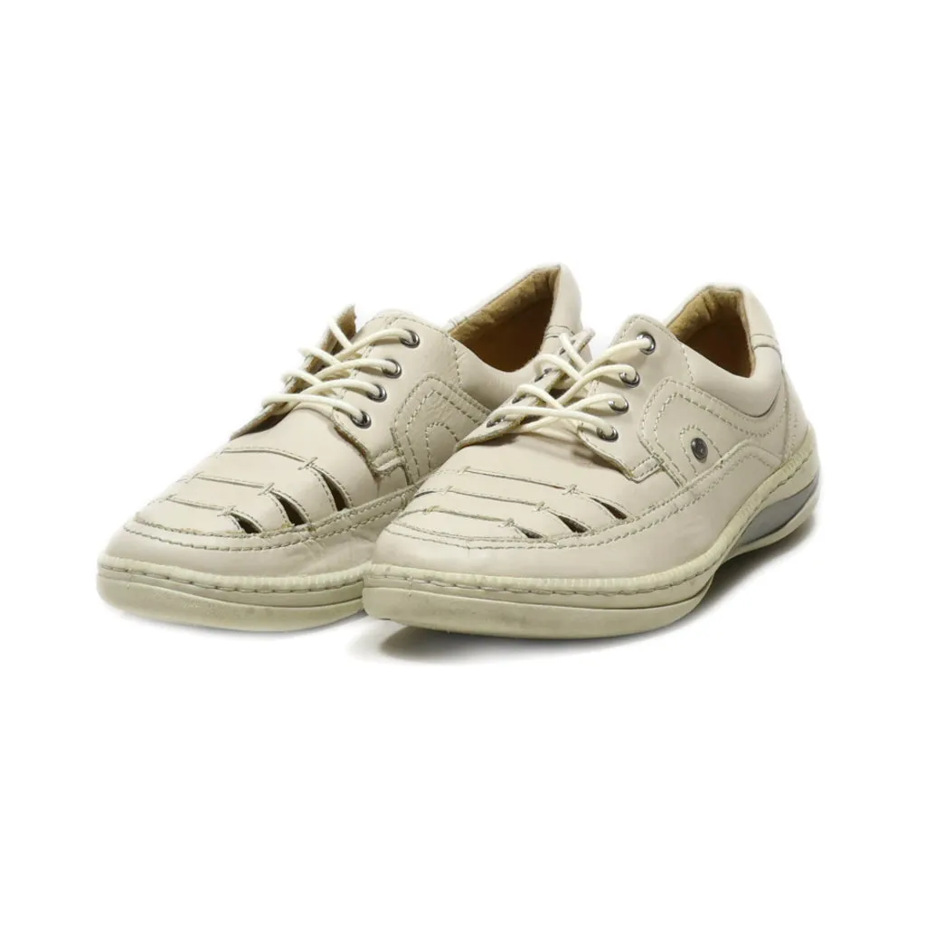 Hush Puppies Lace Ups Pu Leather Beige Colour For Women