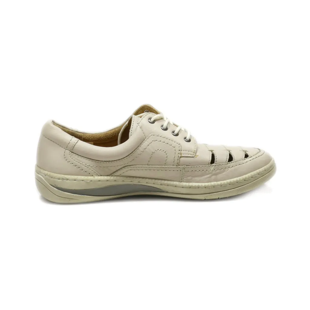 Hush Puppies Lace Ups Pu Leather Beige Colour For Women