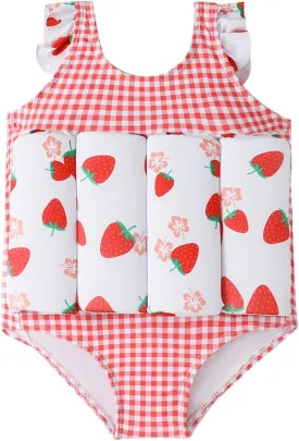 IDOPIP Kids Boys Girls Floatation Swimsuit with Adjustable Buoyancy Baby Float Suit Swim Vest One Piece Swimwear Bathing Suit