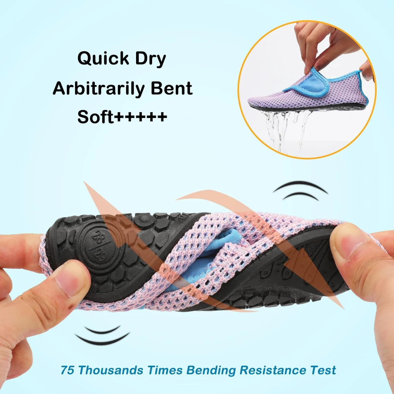 JOINFREE Kids Boys and Girls Swim Water Shoes Toddler Quick Dry Aqua Socks Barefoot Skin Shoes for Beach Sports