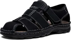 Jousen Men's Sandals Arch Support Casual Genuine Leather Summer Outdoor Beach Fisherman Sandals for Men