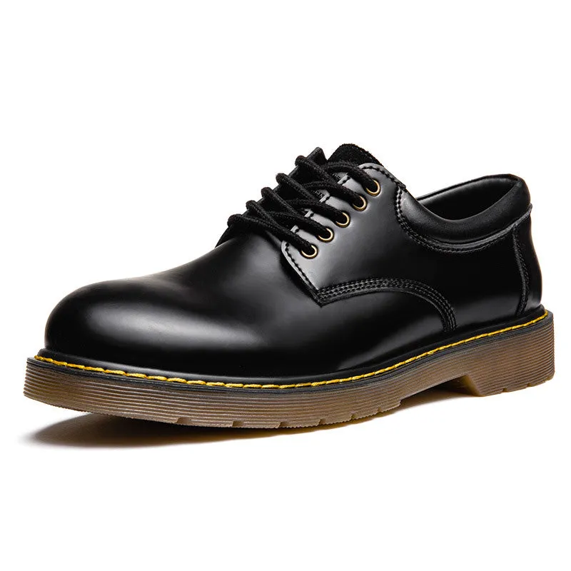 Men Minimalist Leather Flat Casual Work Shoes