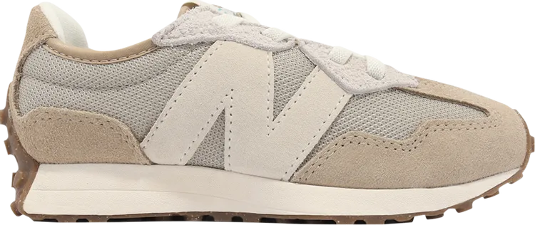 New Balance 327 Bungee Lace Little Kid Wide 'Moonbeam Macadamia Nut' Sneakers, Brown