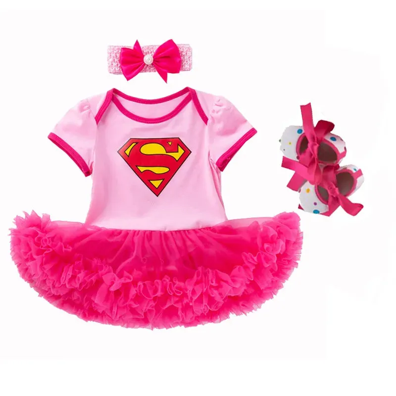 Newborn Infant Halloween Costumes Superwoman Batwoman Baby Girl Party Tutus Dress