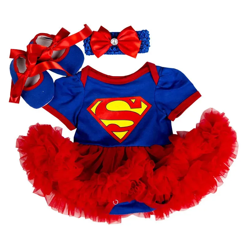 Newborn Infant Halloween Costumes Superwoman Batwoman Baby Girl Party Tutus Dress
