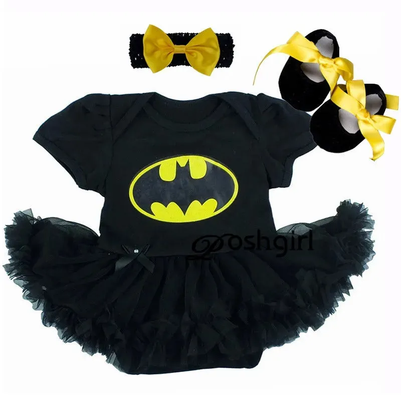 Newborn Infant Halloween Costumes Superwoman Batwoman Baby Girl Party Tutus Dress