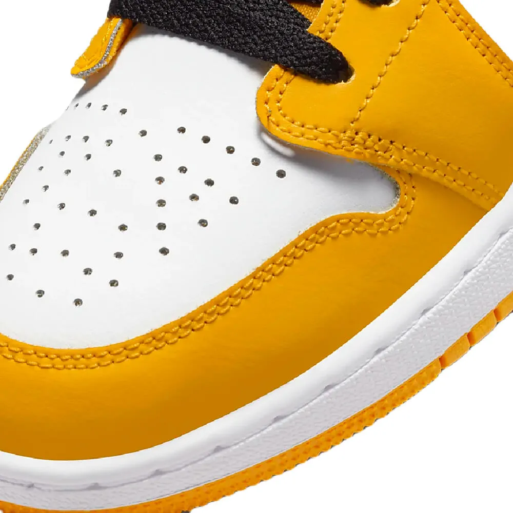 Nike Air Jordan 1 Low Children's Sneakers, White-Yellow