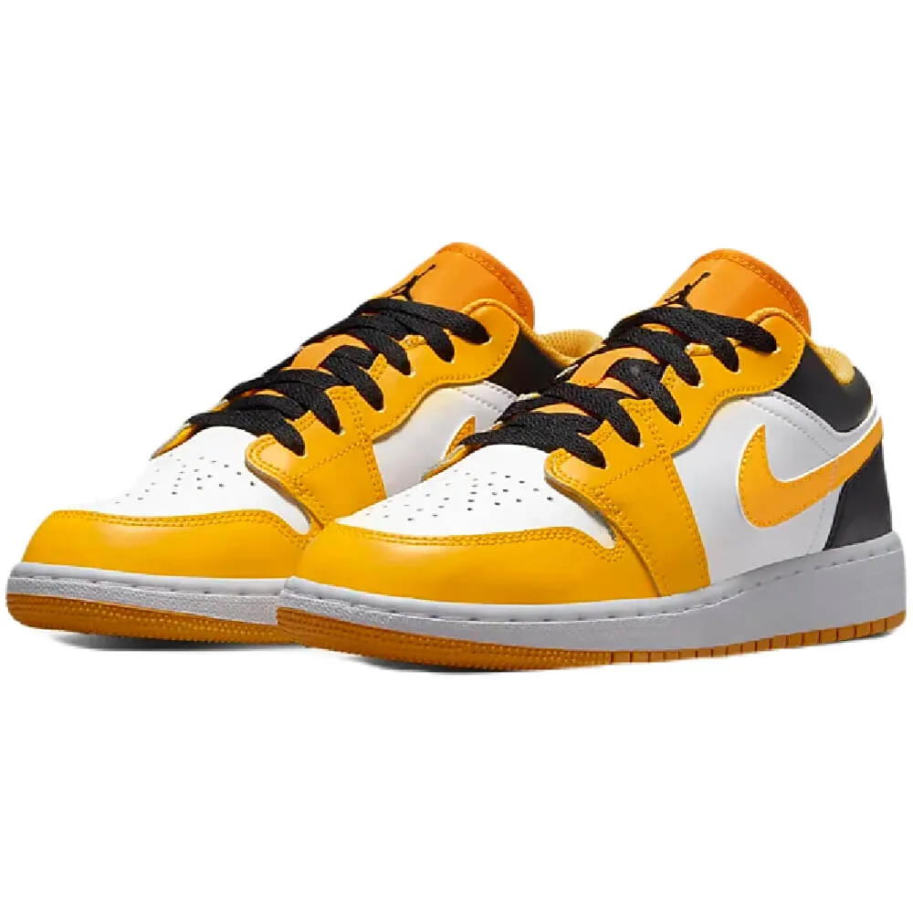 Nike Air Jordan 1 Low Children's Sneakers, White-Yellow