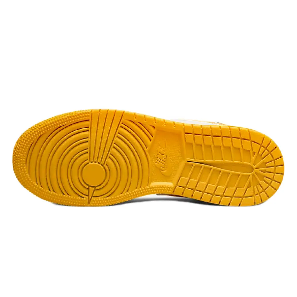 Nike Air Jordan 1 Low Children's Sneakers, White-Yellow