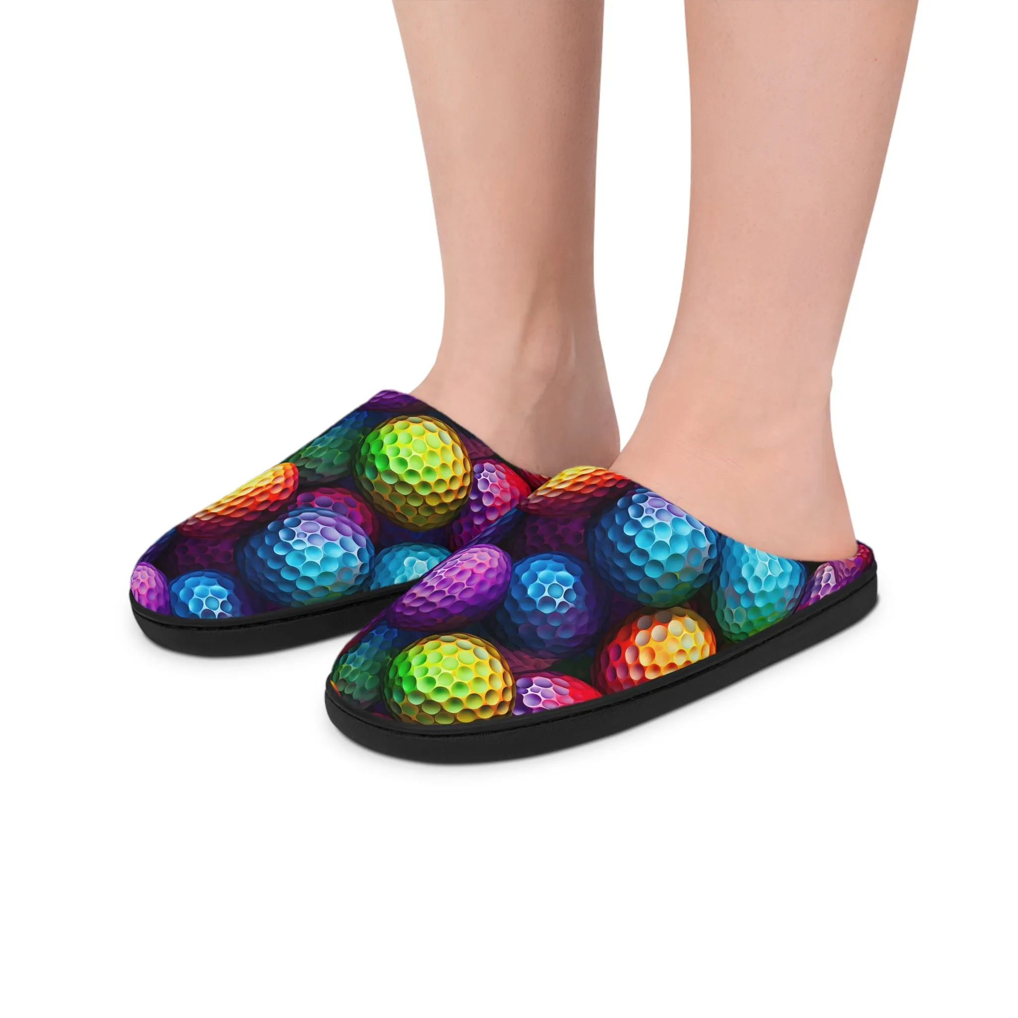 Psychedelic Golf ball Men's Indoor Slippers