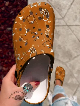 Simple Denim Floral Printed Casual Slippers